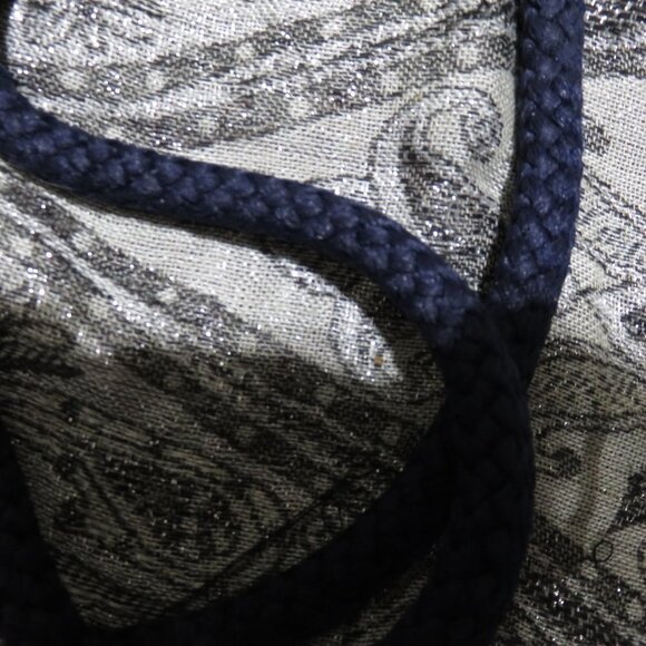 BOGO Palazzo Vecchio Firenze in Italian navy woven rafia wood handle crossbody - Picture 5 of 15